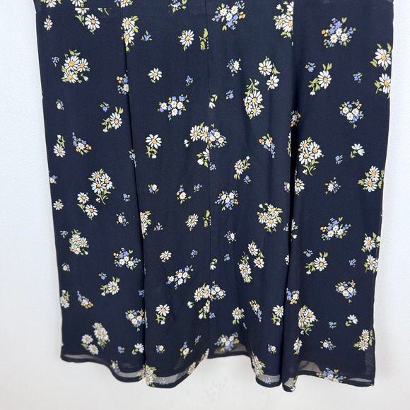 Reformation Maylin Black Daisy Floral Mini Dress Puff Sleeve 12 Cottagecore - Picture 10 of 15